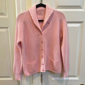 Jaeger VINTAGE All Wool Pink Button Down Sweater